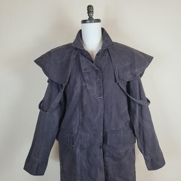 Vintage Saddlebrook Duster Coat Mens Large Brown Cotton Western Cowboy USA 90s - Picture 2 of 7